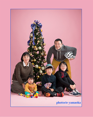 クリスマス　家族写真　ファミリーフォト