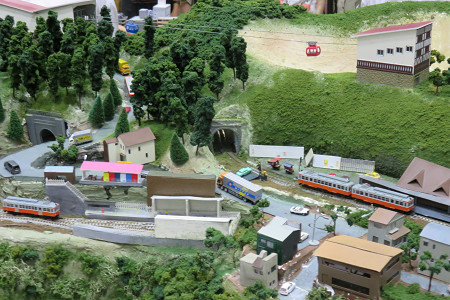 箱根登山鉄道をイメージしたジオラマ